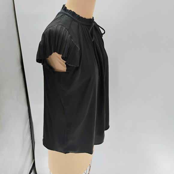 PHILOSOPHY Black V-Neck Ruffle Sleeve Tank Top Women's Size S - Picture 9 of 13